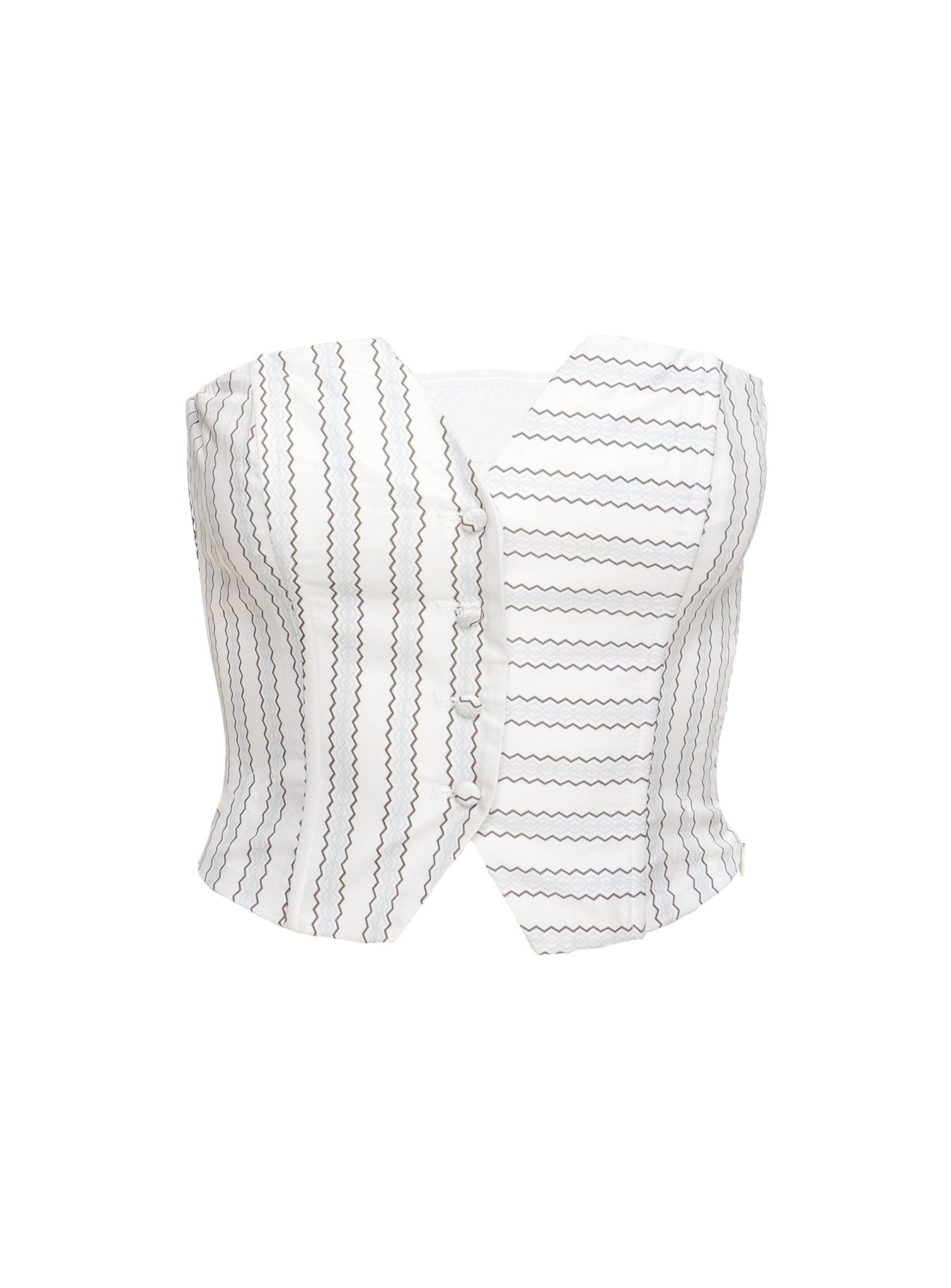 Freddle Strapless Top White Stripe - Image 5