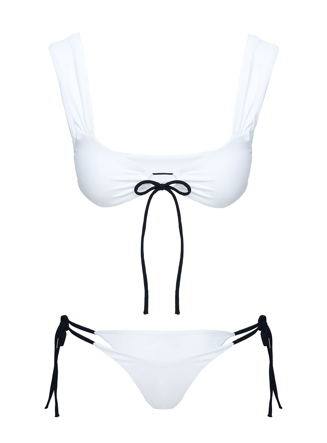 Missie Tie Side Bikini Bottoms White / Black - Image 5