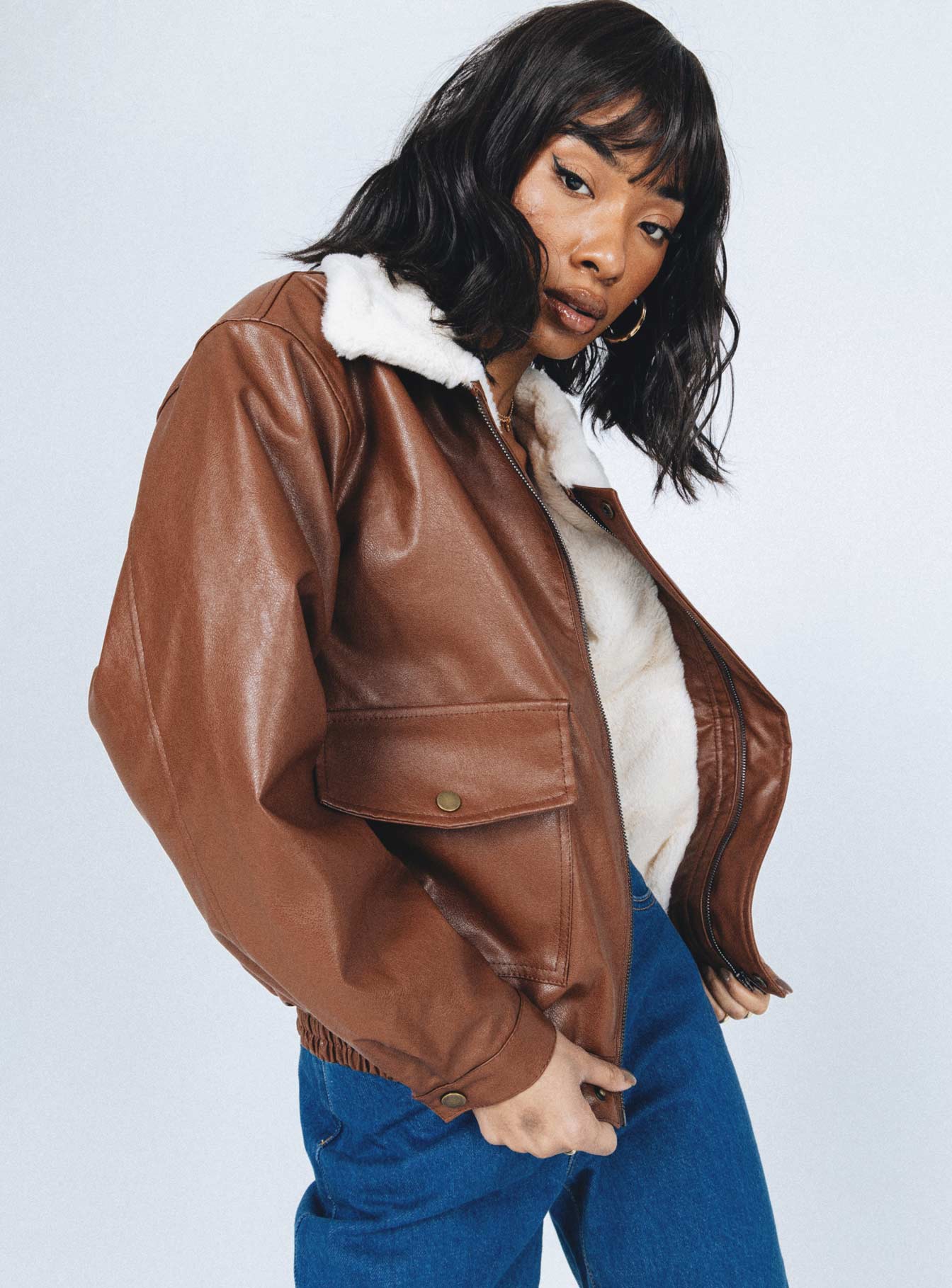 Danisa PU Jacket Brown - Image 2