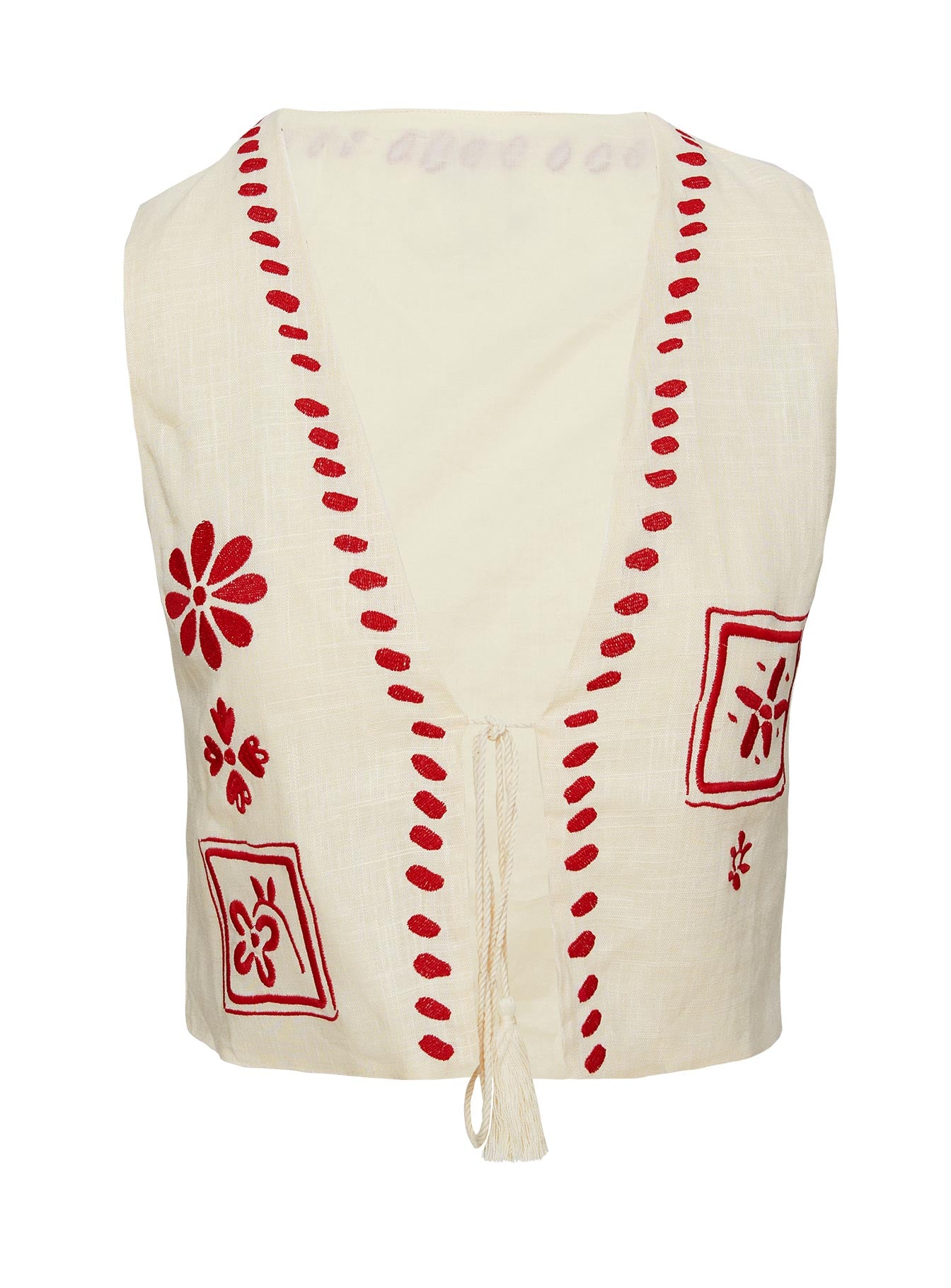 Grazia Vest Top Cream / Red - Image 11