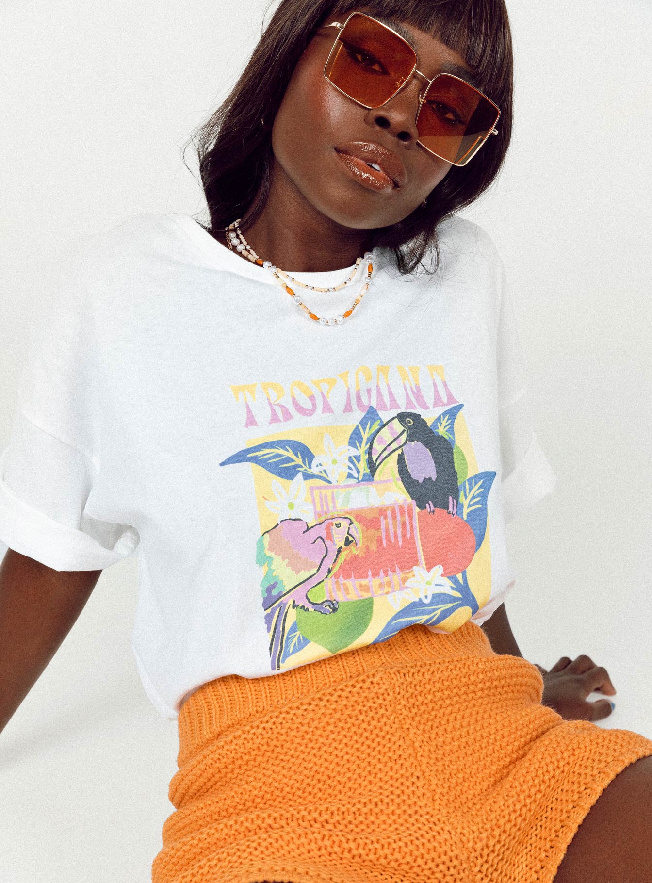 Tropicana Oversized Tee White - Image 2