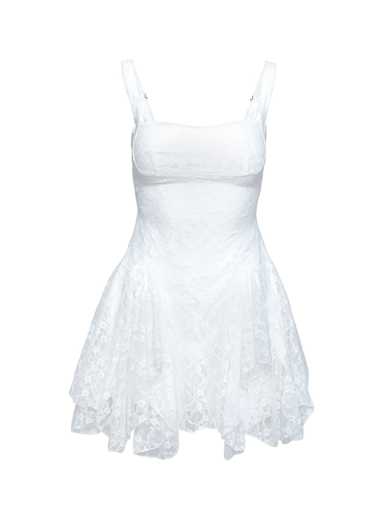 Everglimmer Lace Mini Dress White - Image 5
