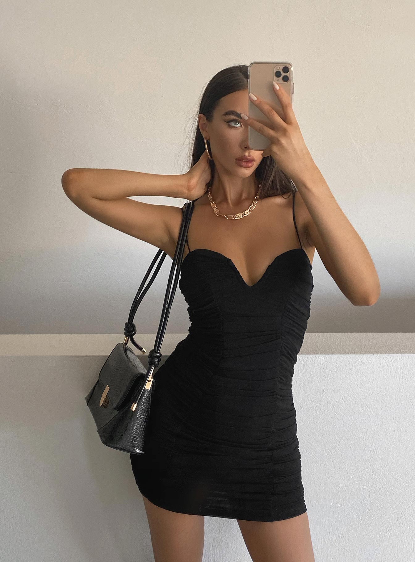 I Want You Mini Dress Black - Image 7