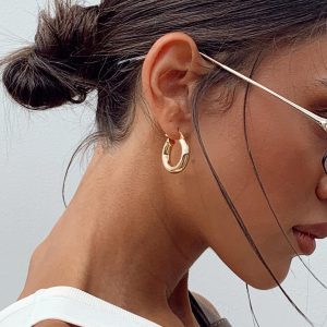 I'm Every Woman Hoop Gold Plated Earrings