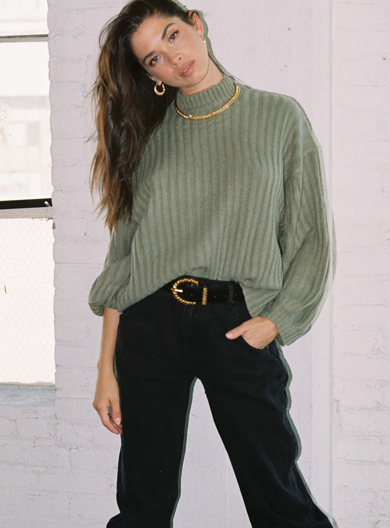 Innerbloom Oversized Sweater Dark Green - Image 6