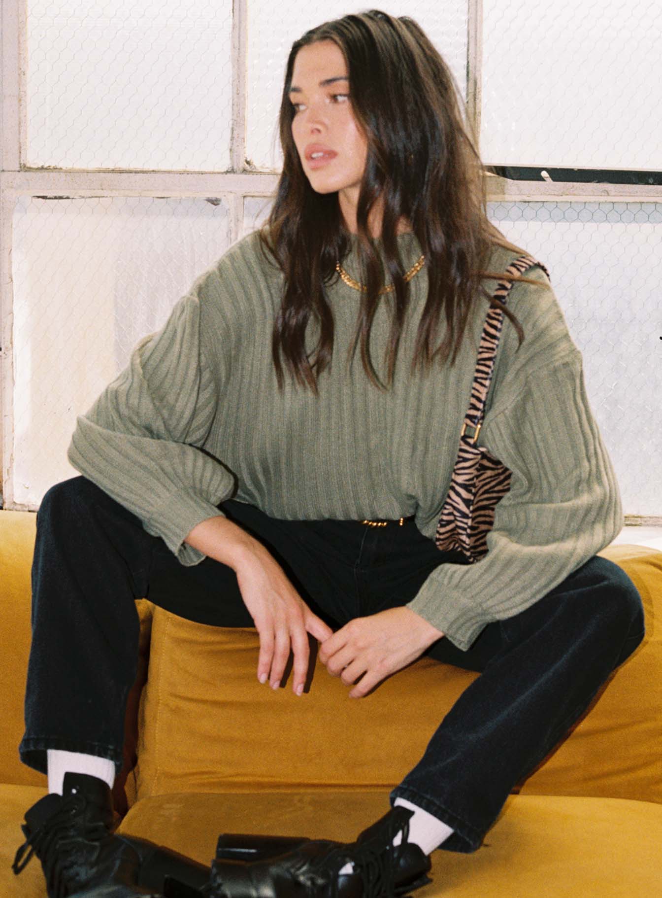 Innerbloom Oversized Sweater Dark Green - Image 9