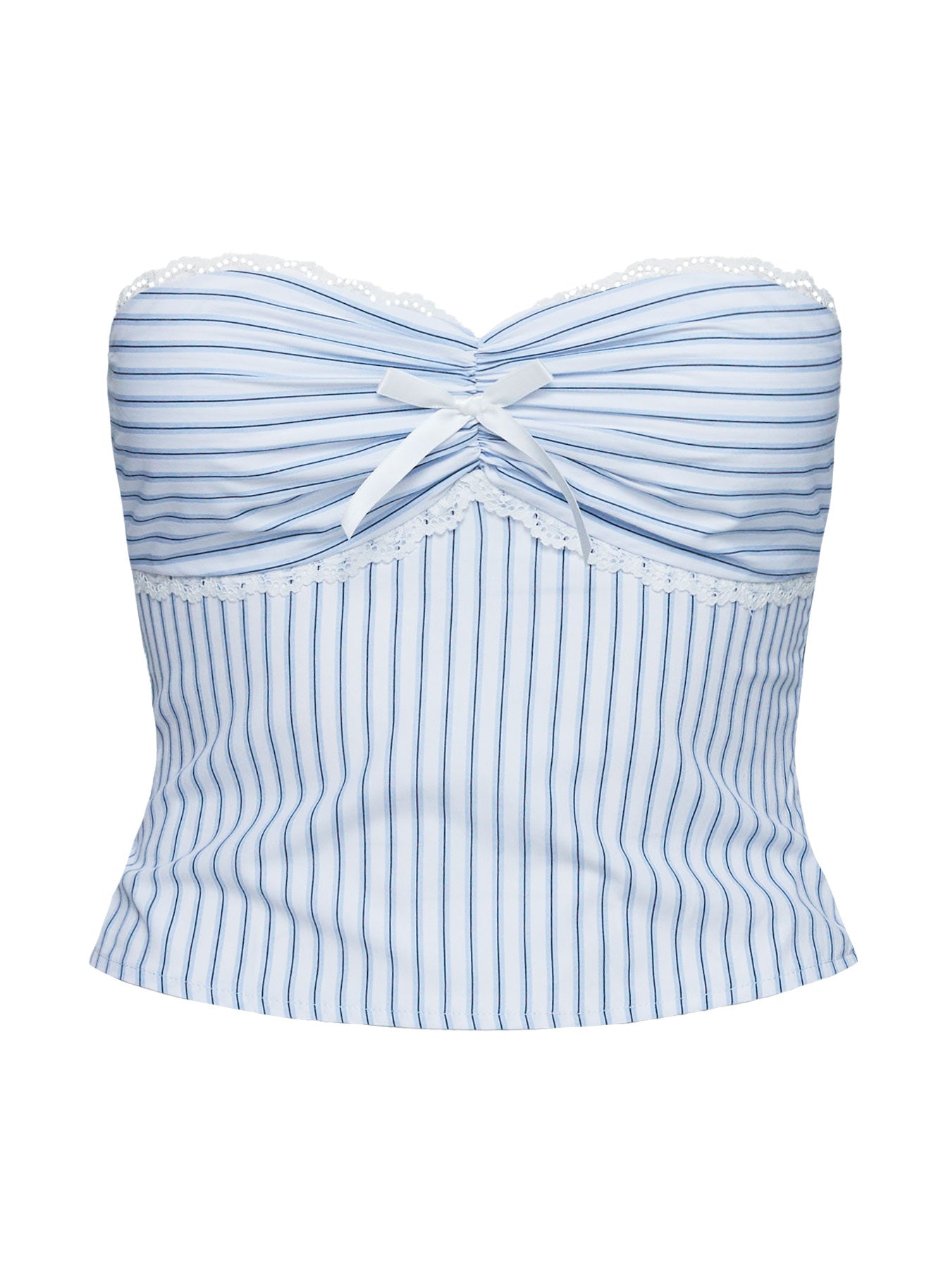 Into The Groove Strapless Top Blue Stripe - Image 5