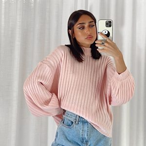 Innerbloom Oversized Sweater Pink