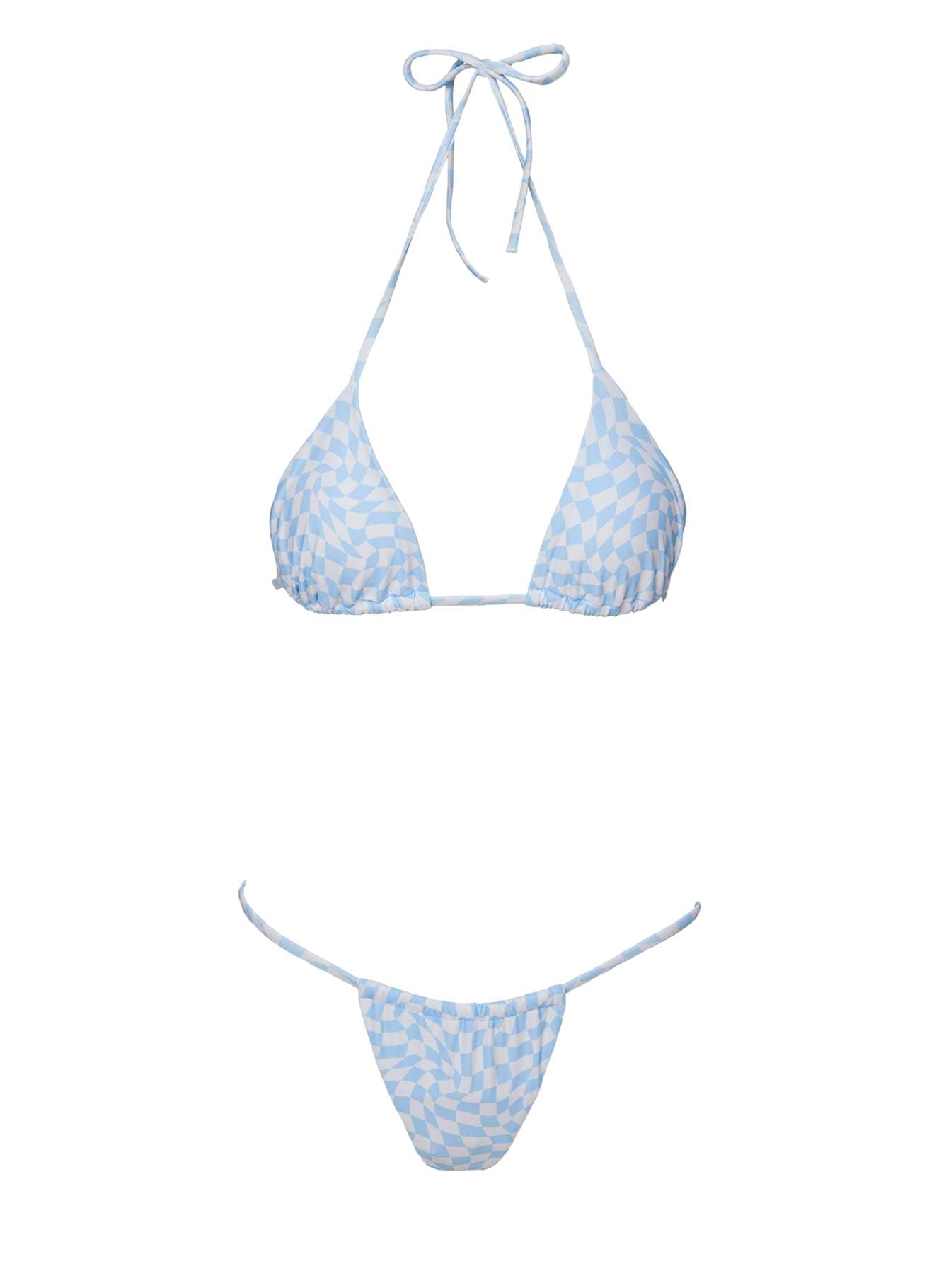 Jenner Triangle Bikini Top Blue/White - Image 5