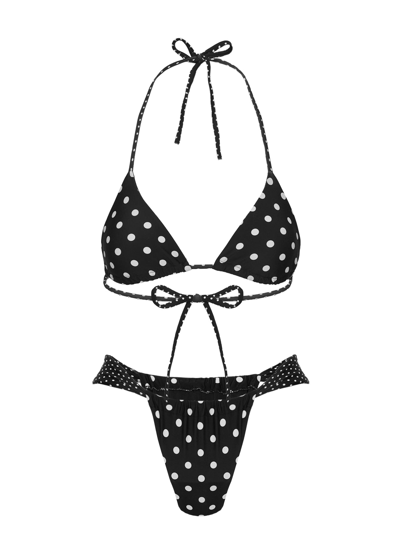 Jenner High Side Bikini Bottom Black / Polka Dot - Image 5