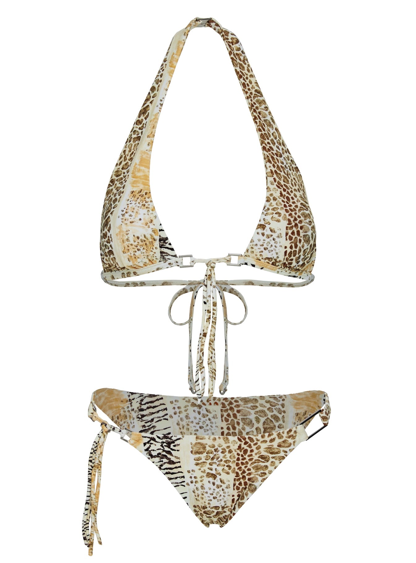 Janessa Hardware Halter Bikini Top Animal Splice - Image 5