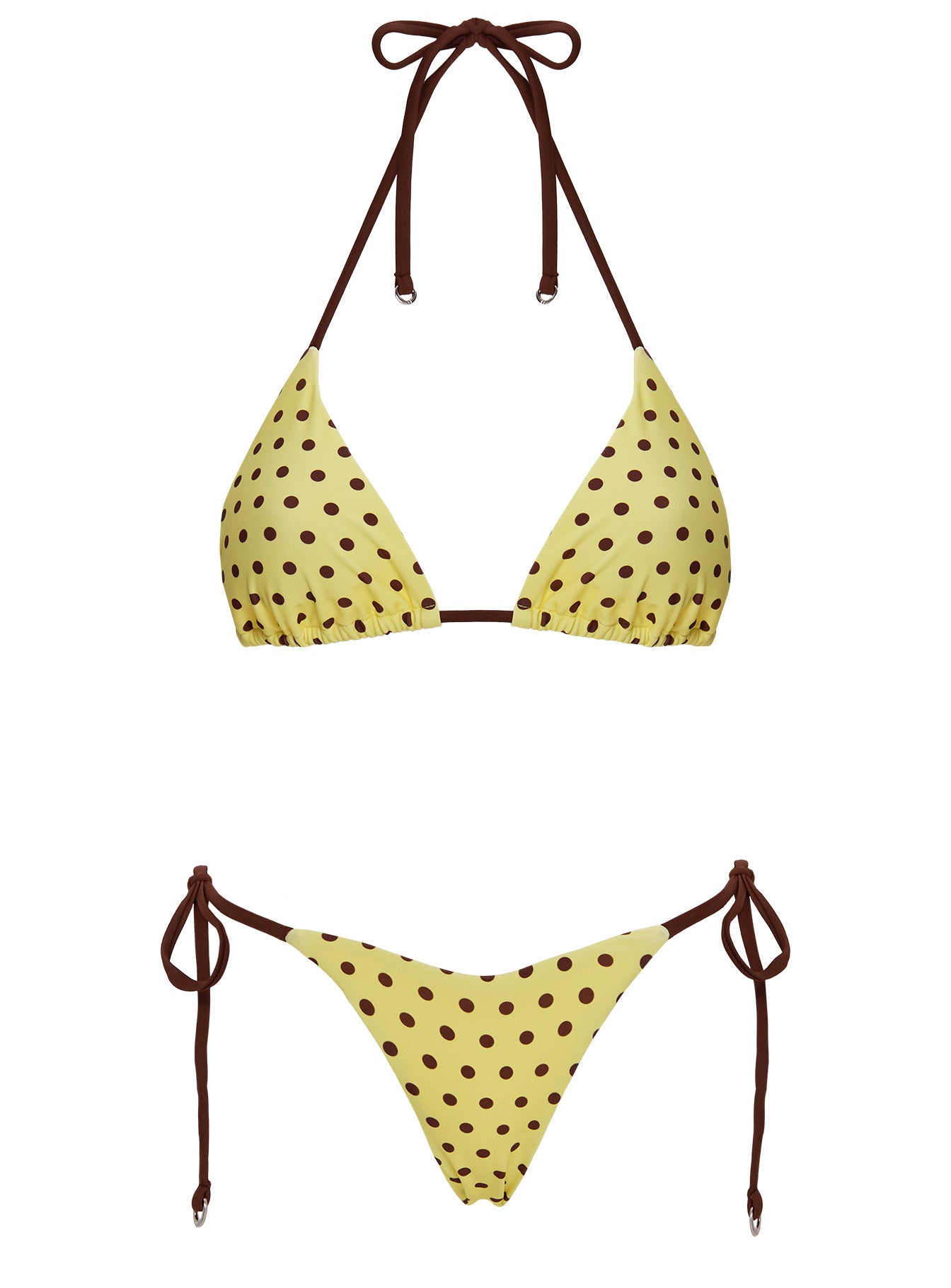 Jenner Triangle Bikini Top Yellow / Polka Dot - Image 5