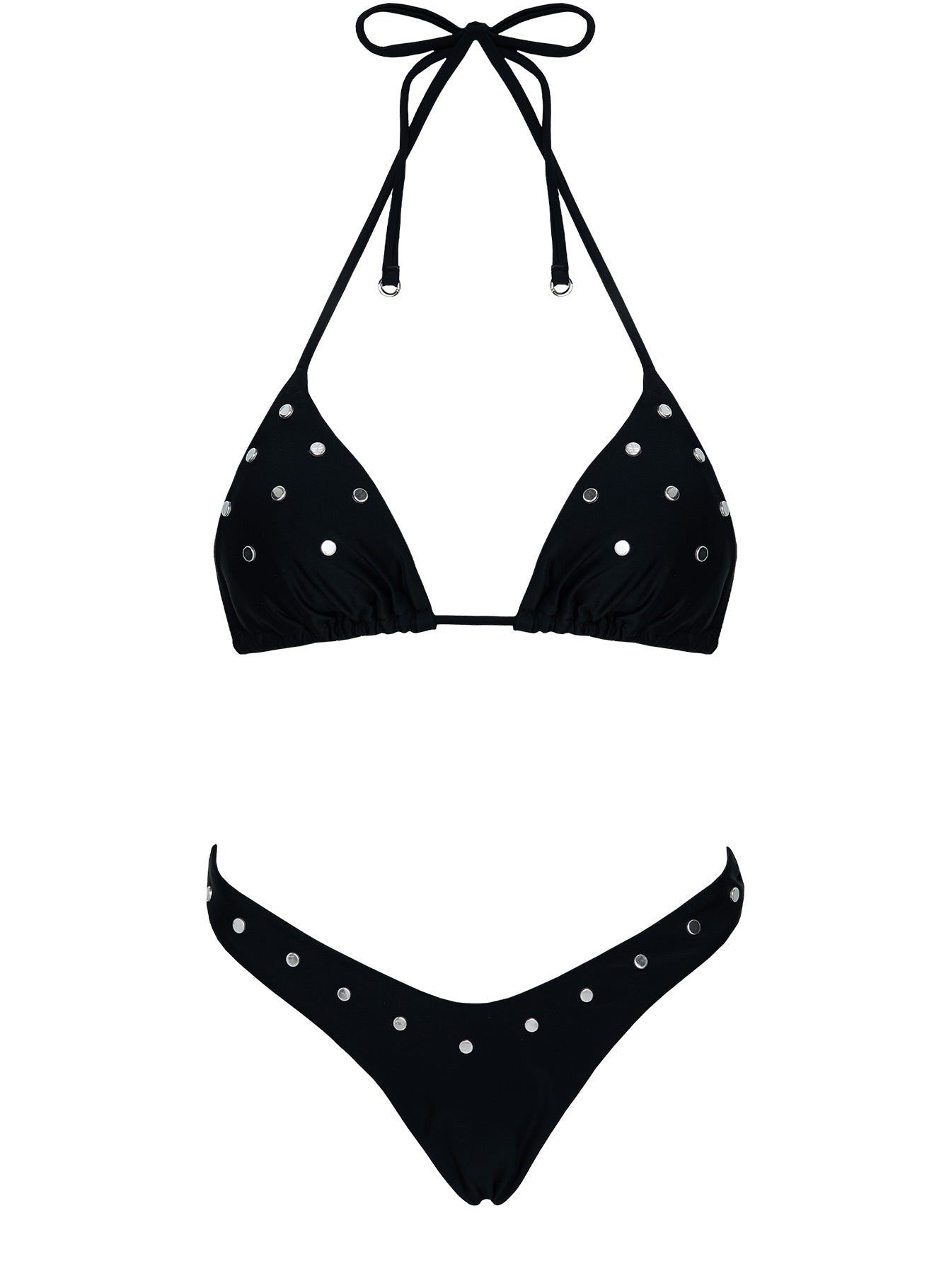 Jenner Triangle Studded Bikini Top Black - Image 5