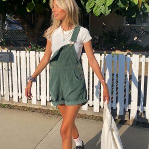 Kacey Short Overalls Khaki