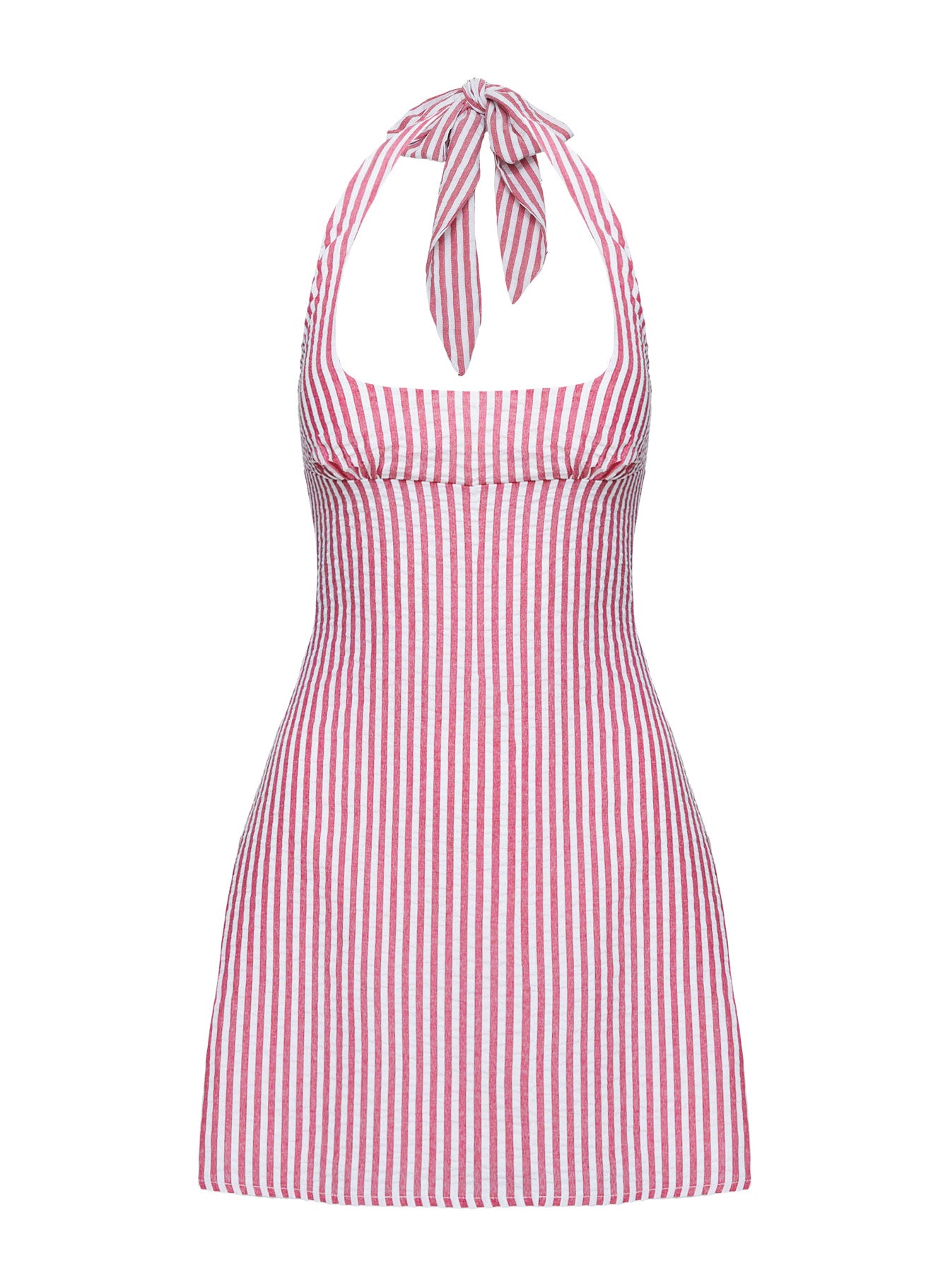 Kalico Halter Mini Dress Red / White Stripe - Image 5