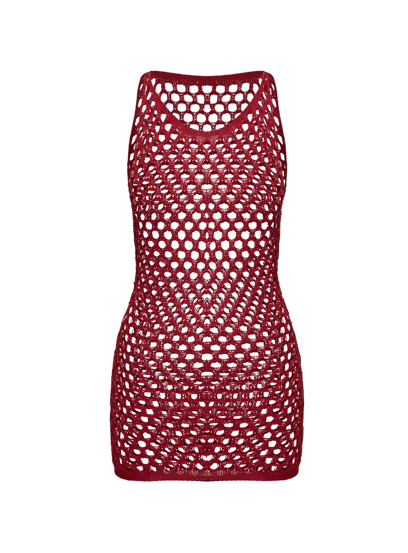 Keanes Net Mini Dress Red - Image 5