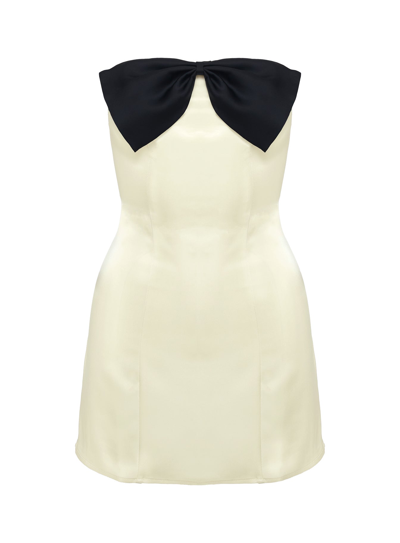 Kesy Bow Tie Mini Dress Cream / Black - Image 5