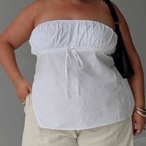Kiji Strapless Top White Curve