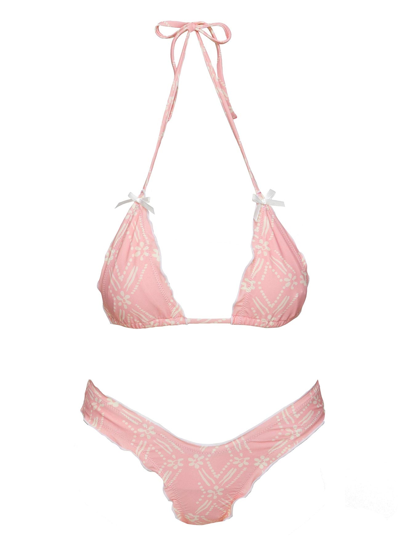 Kathrine Triangle Frill Bikini Top Baby Pink - Image 5