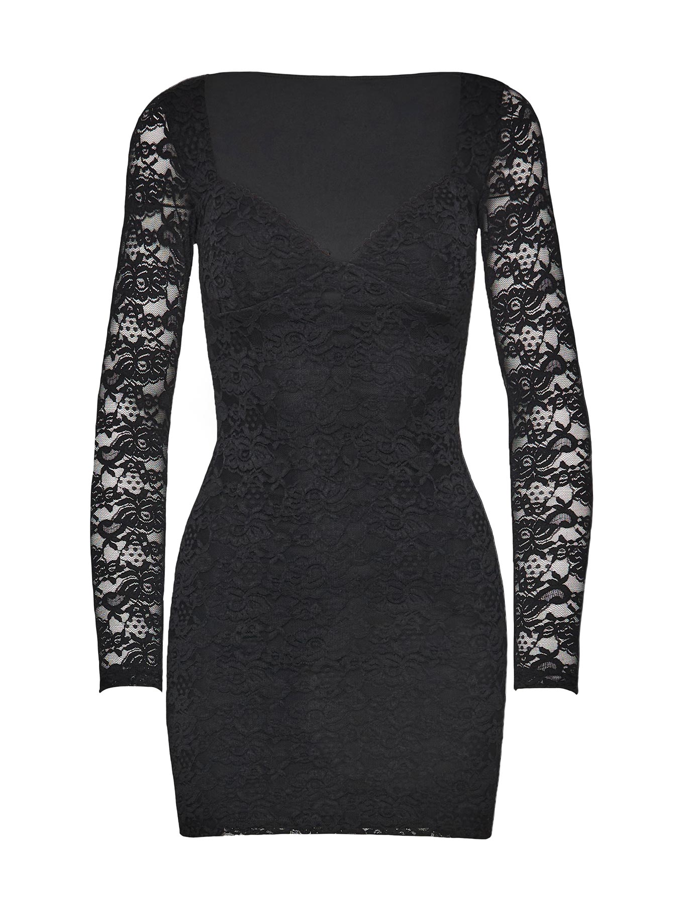 Lather Long Sleeve Mini Dress Black - Image 6