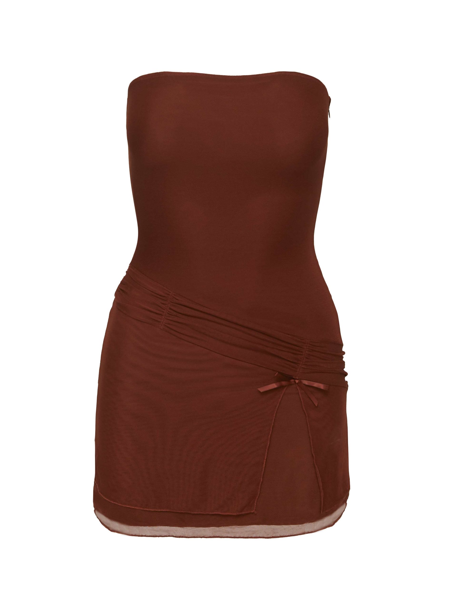 Lowrey Strapless Mini Dress Chocolate - Image 5