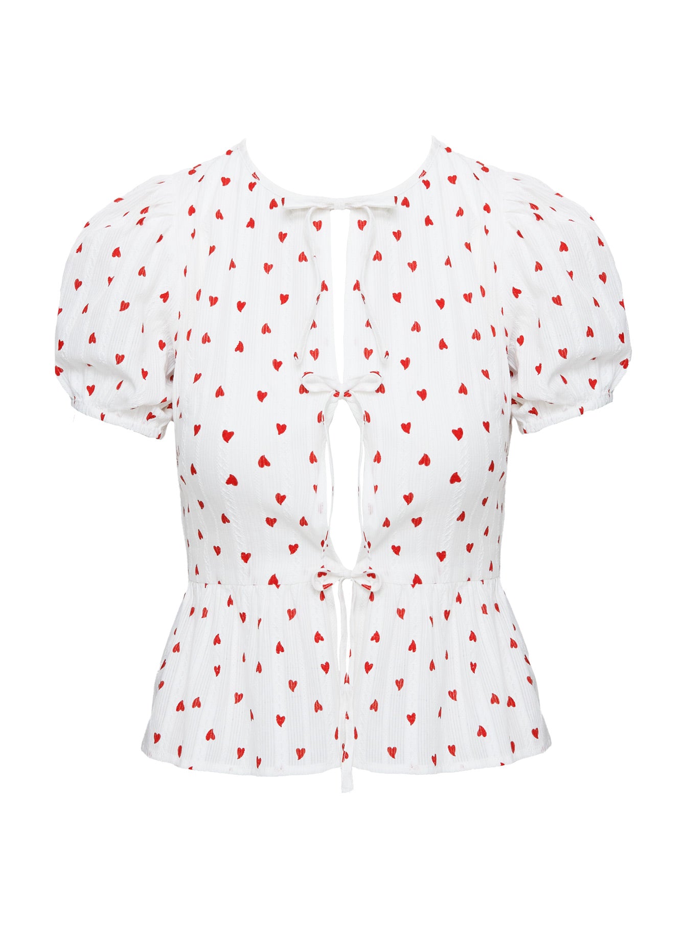 Lucky In Love Bow Tie Top White / Red - Image 5