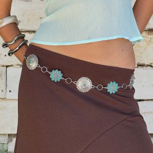 Like A Charm Chain Belt Silver / Blue
