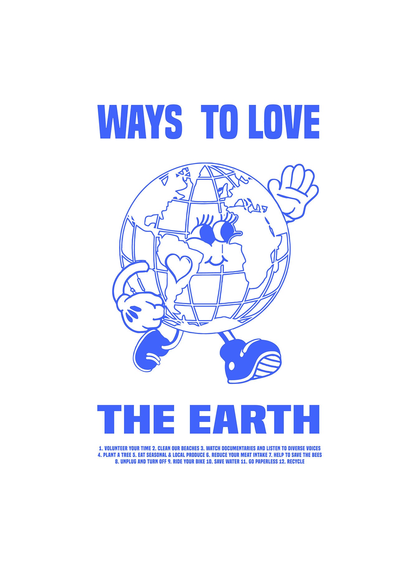 Organic Love The Earth Oversized Tee White Curve - Image 5