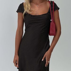 Lucienna Polka Dot Mini Dress Black / White