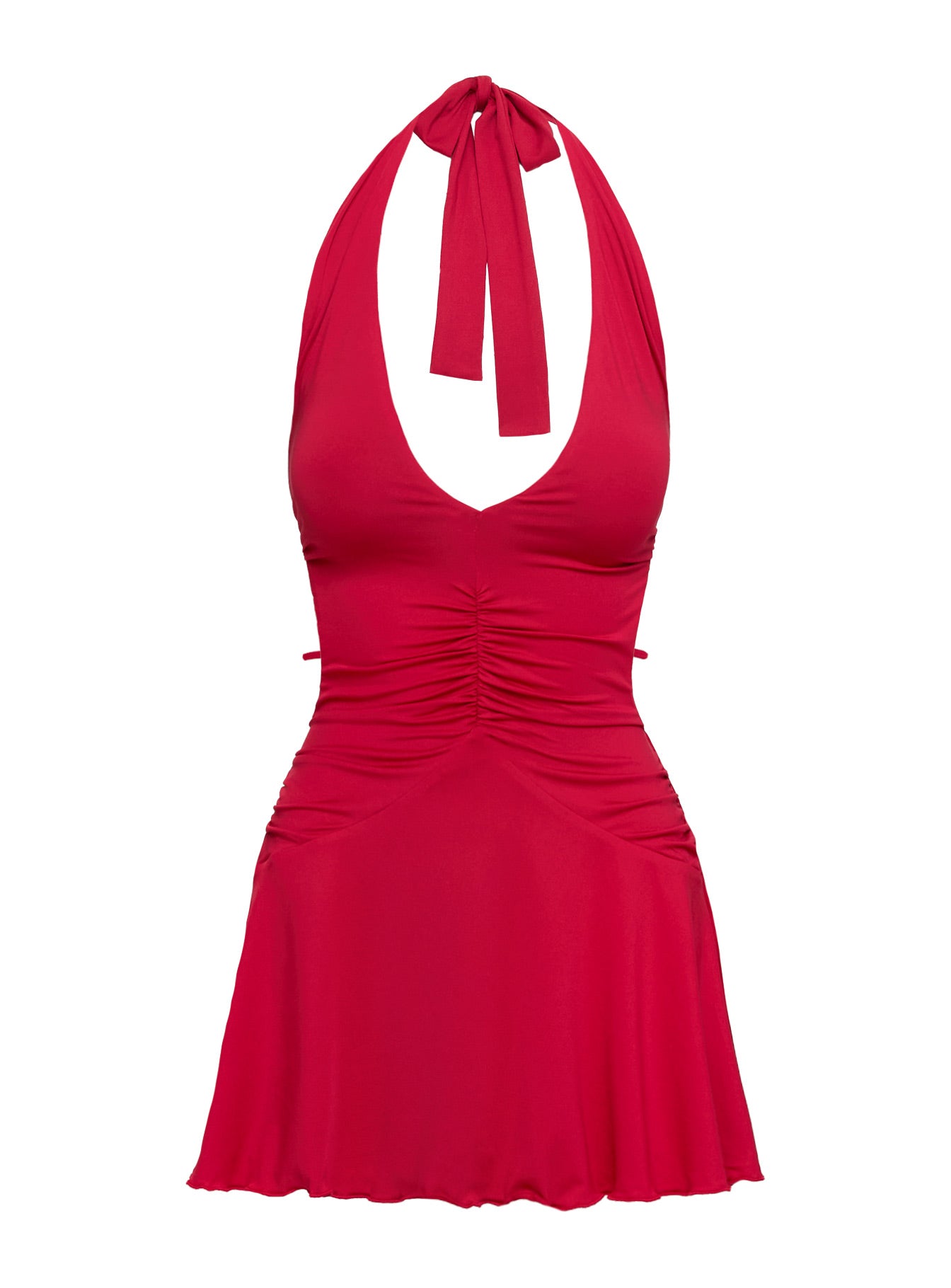 Maeva Halter Mini Dress Red - Image 5