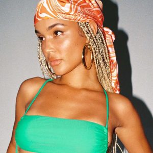 Marble Mood Hair Scarf Orange