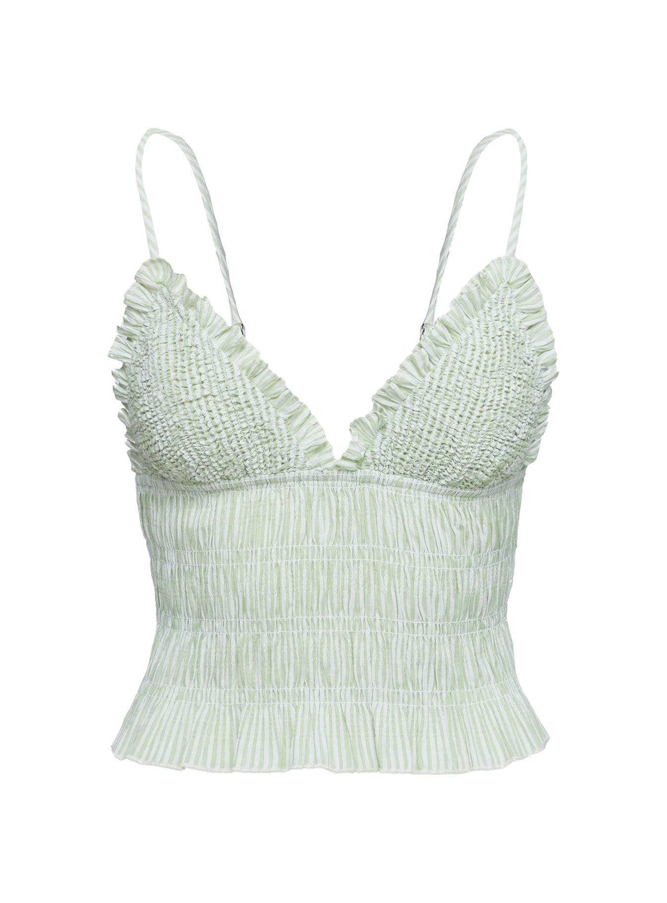 Marilou Shirred Top Green Stripe - Image 5