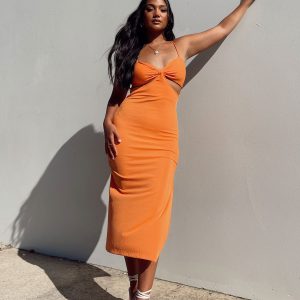 Marissa Midi Dress Orange