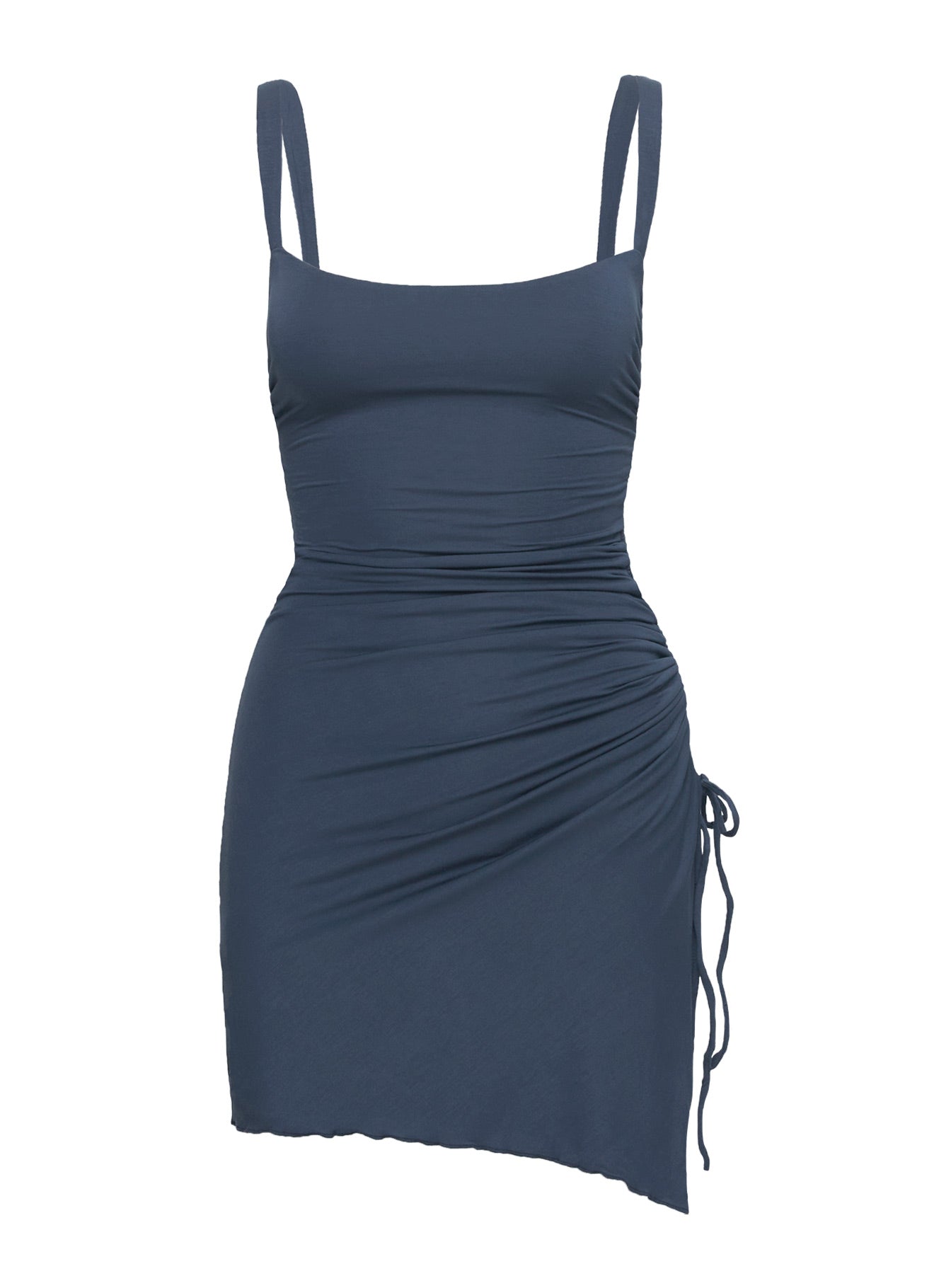Melda Square Neck Mini Dress Navy Petite - Image 5