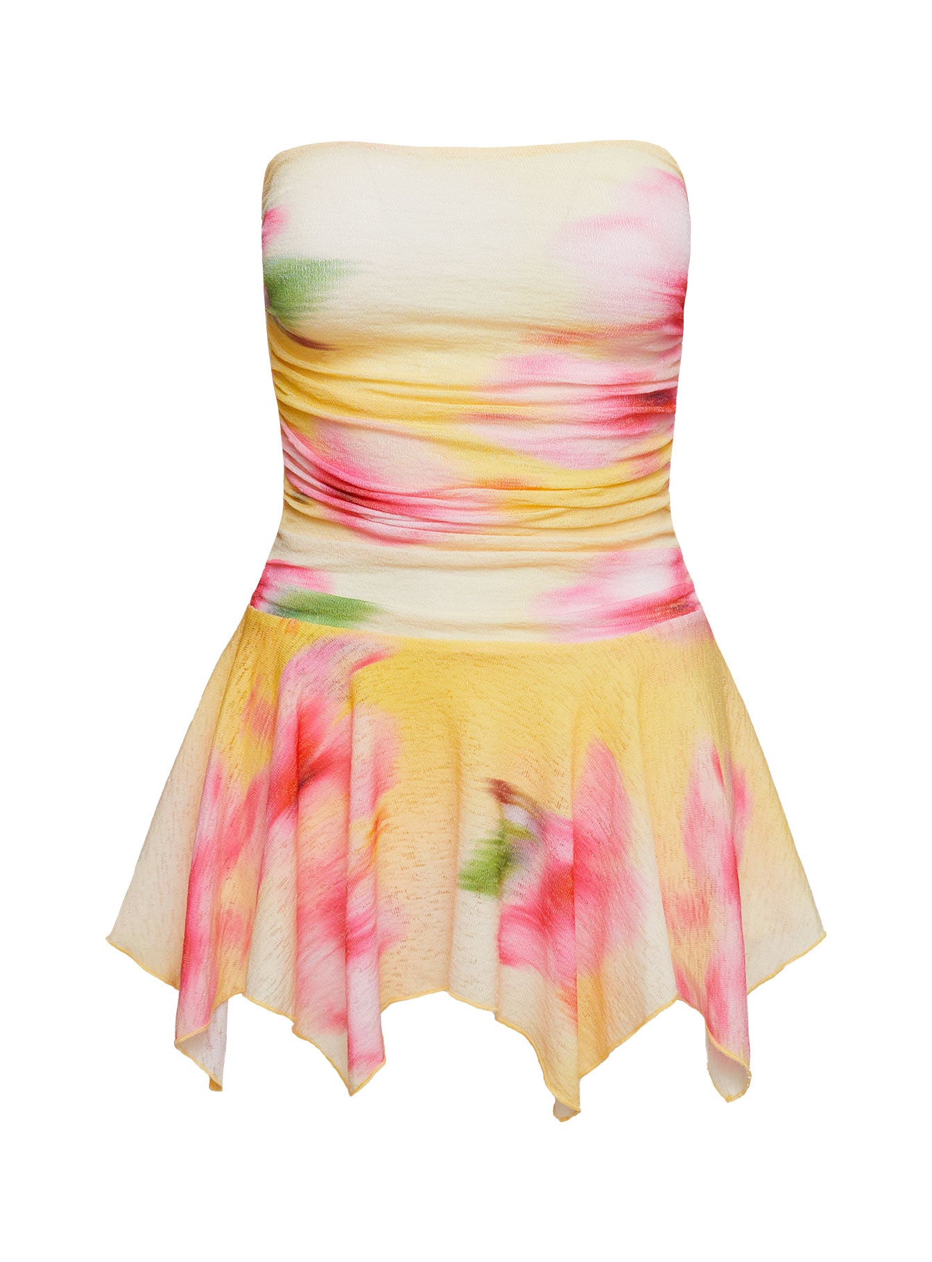 Minxie Strapless Playsuit Yellow / Pink Petite - Image 5