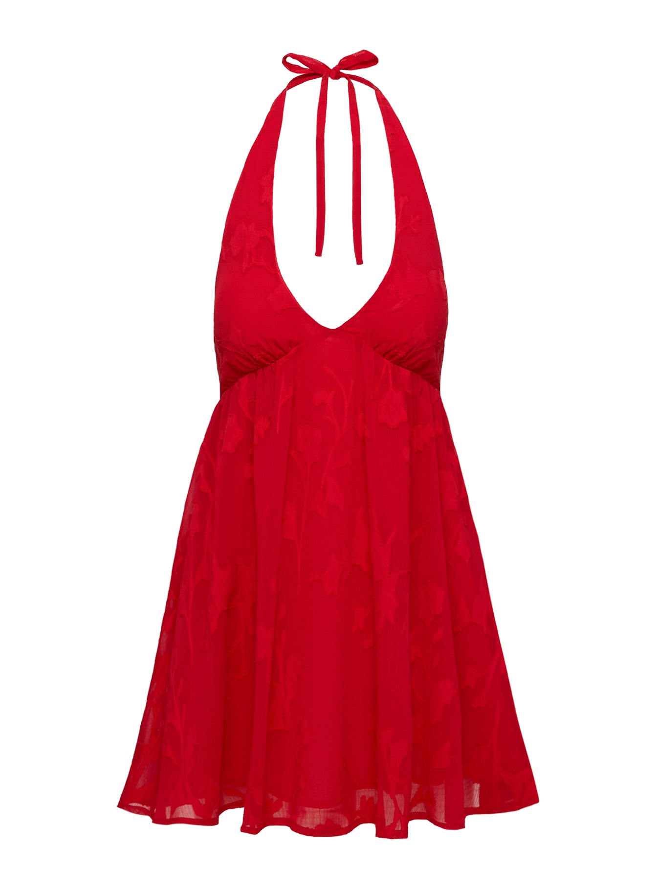 Moriah Halter Mini Dress Red - Image 5