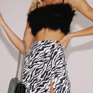 Motel Pelmet Skirt 90's Zebra Black & White