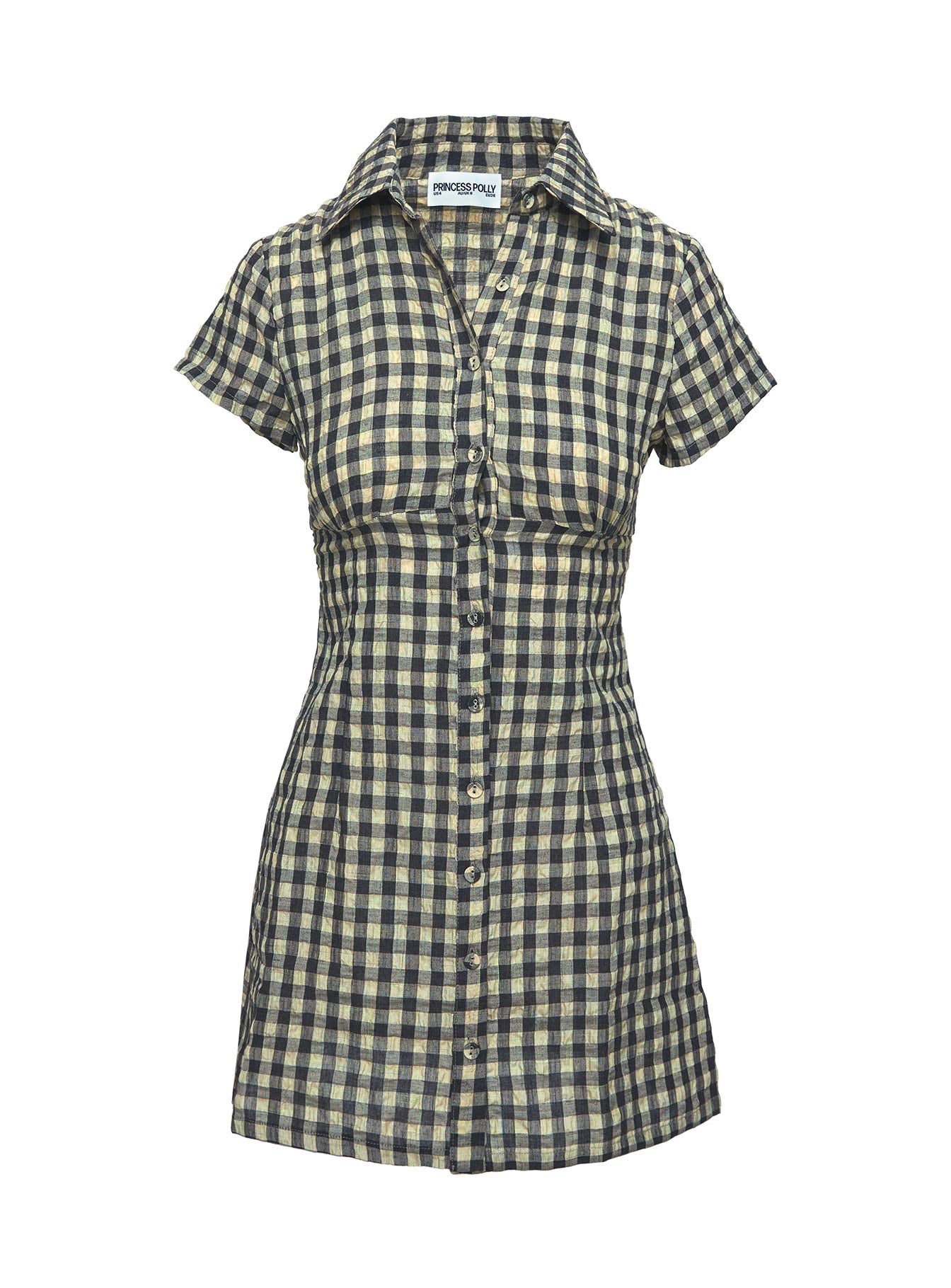 Motley Mini Dress Brown Check Tall - Image 5