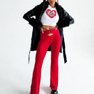Loriella Flare Pants Red