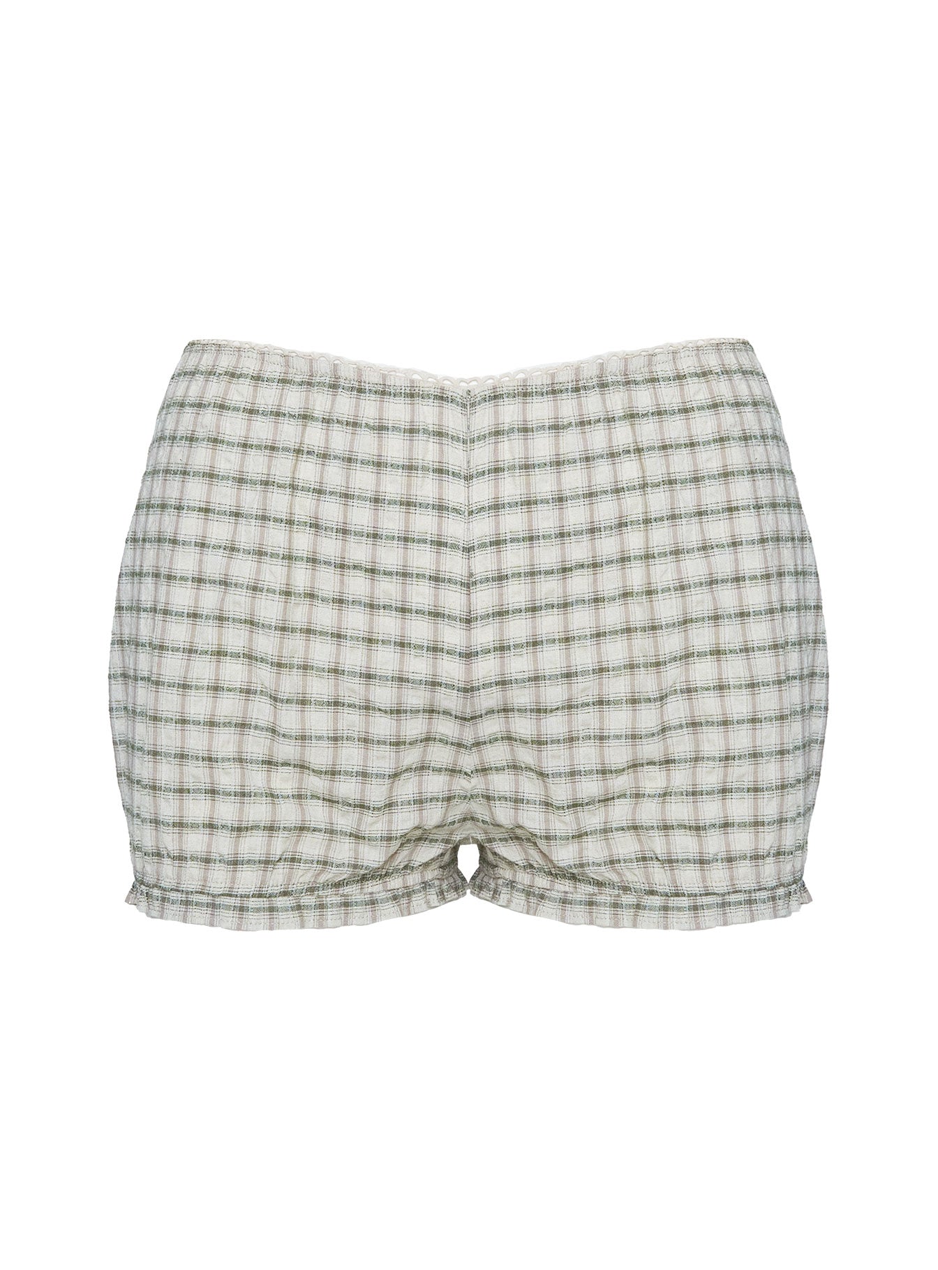 Mousie Micro Shorts Cream Plaid - Image 5