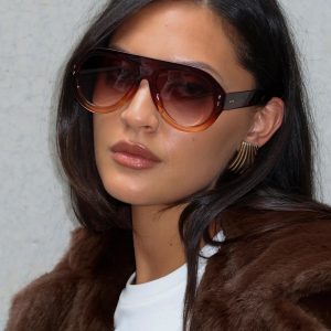 No Stylist Aviator Sunglasses Brown