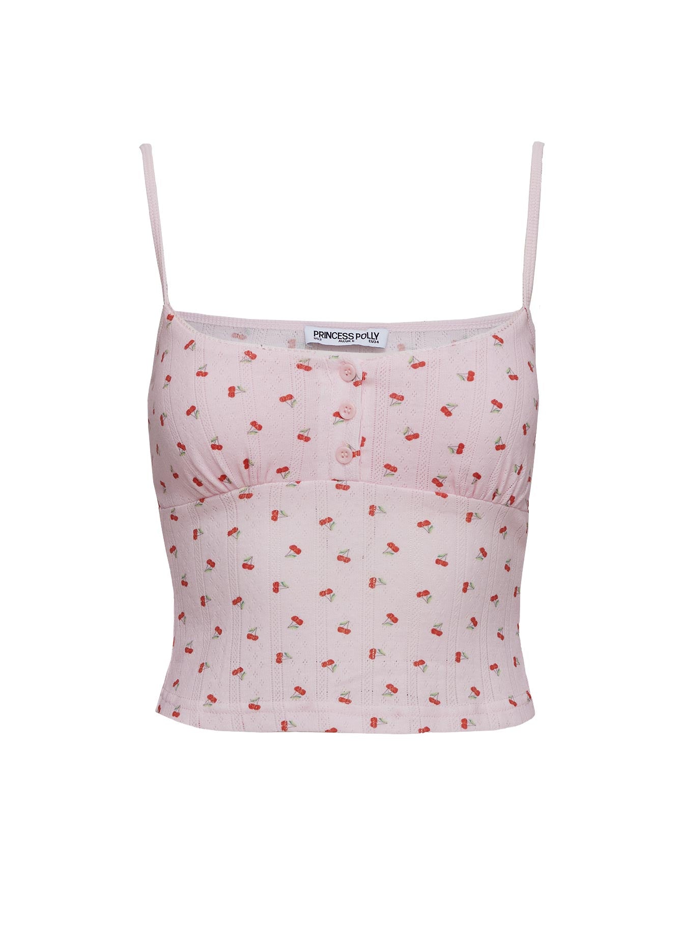 On A Cloud Pointelle Sleep Tank Top Pink Cherry - Image 5