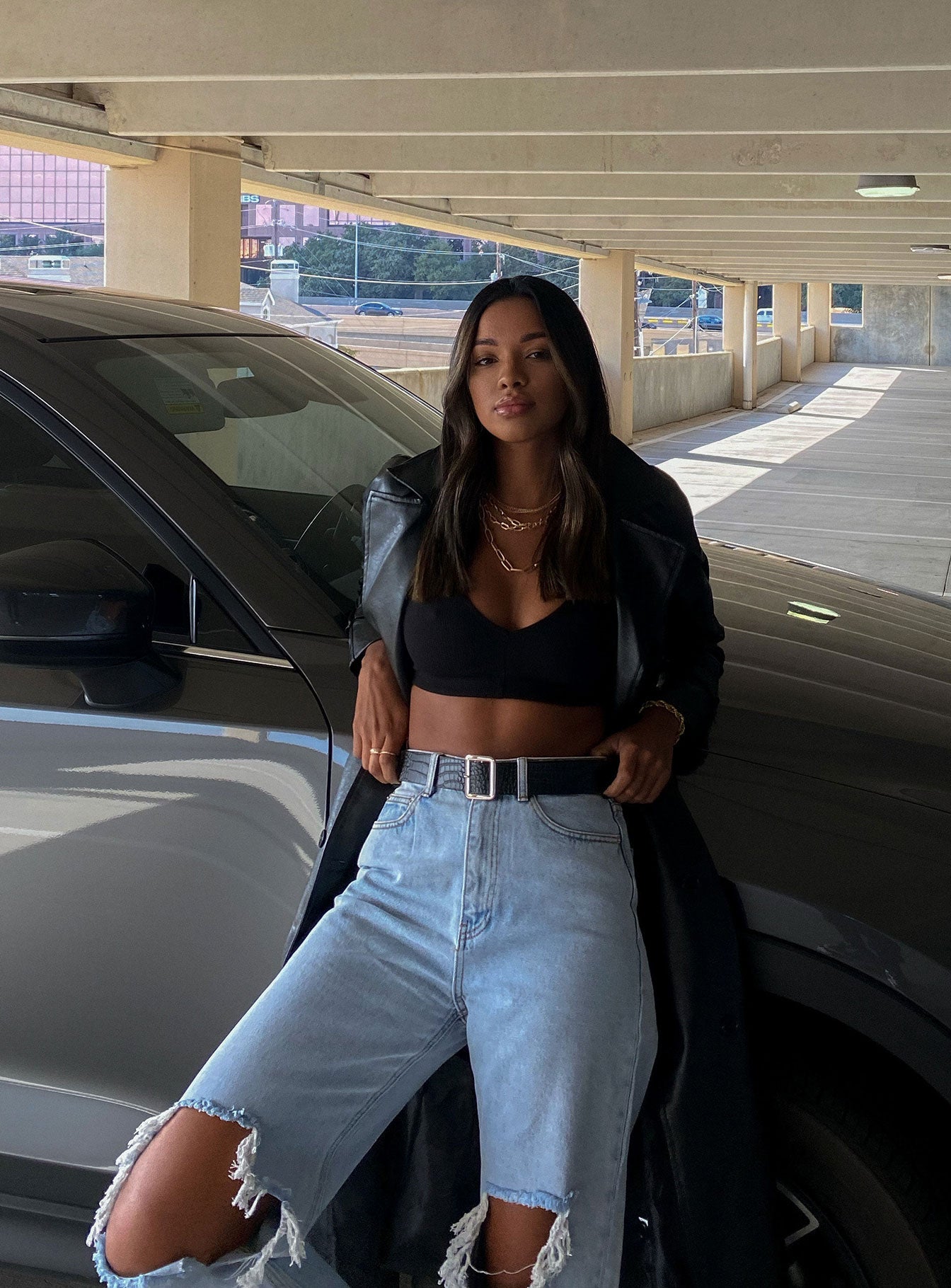 Montanna Faux Leather Coat Black - Image 14