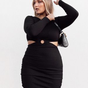 Orani Long Sleeve Mini Dress Black