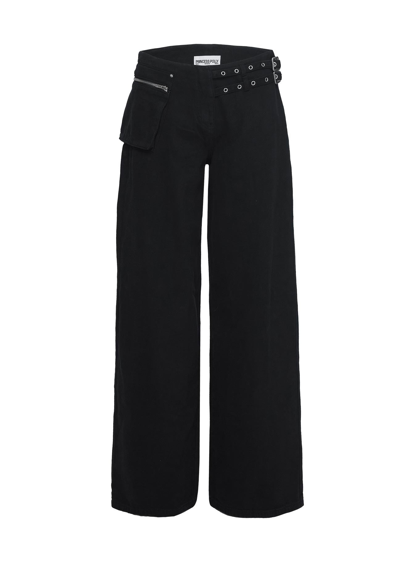 Paltrow Mid Rise Wide Leg Cargo Jeans Black - Image 6