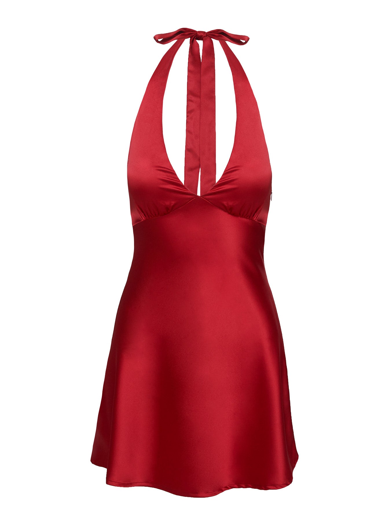 Pelagia Halter Scarf Tie Mini Dress Red Petite - Image 6