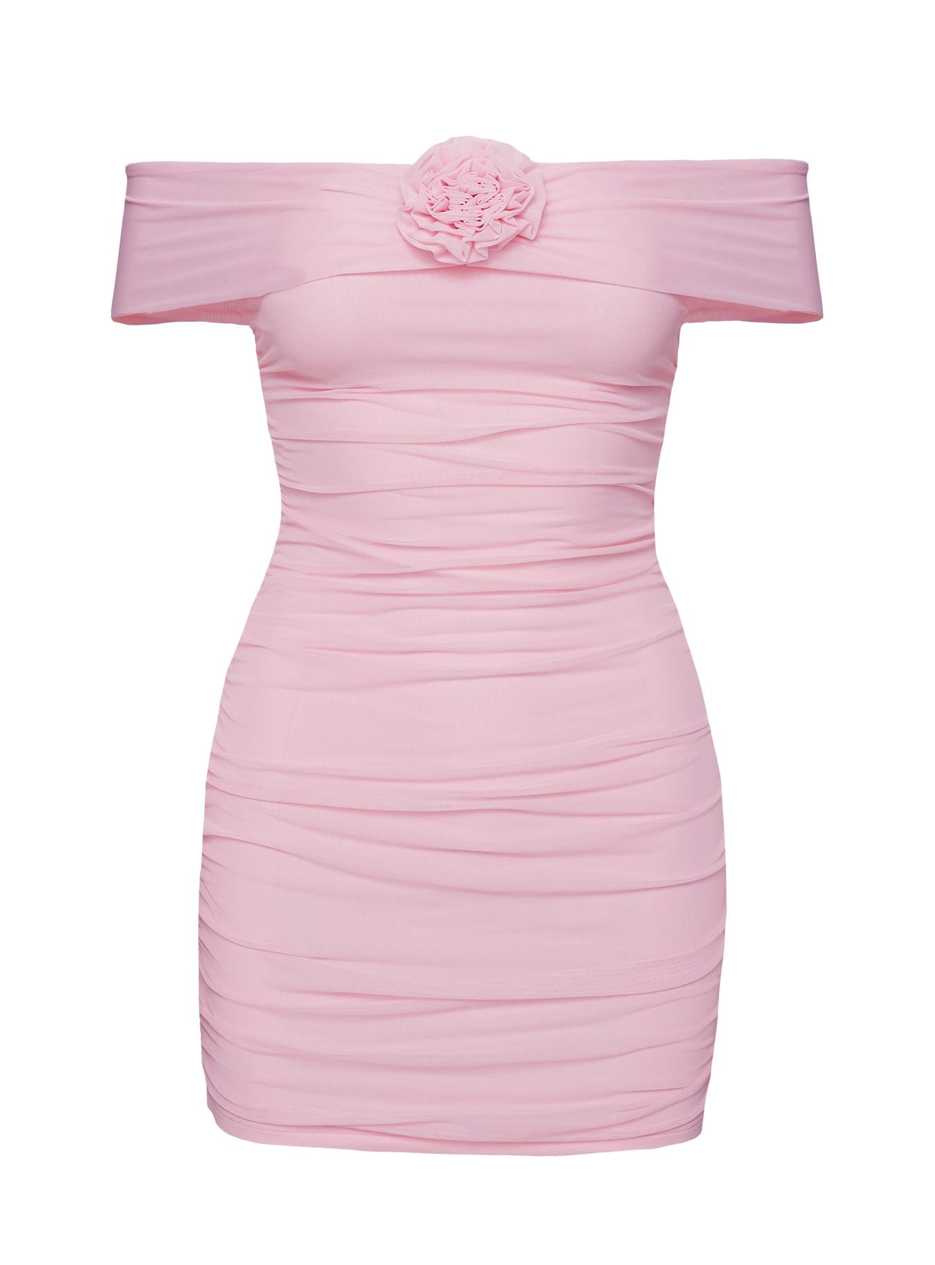 Penrose Off The Shoulder Mini Dress Pink - Image 5