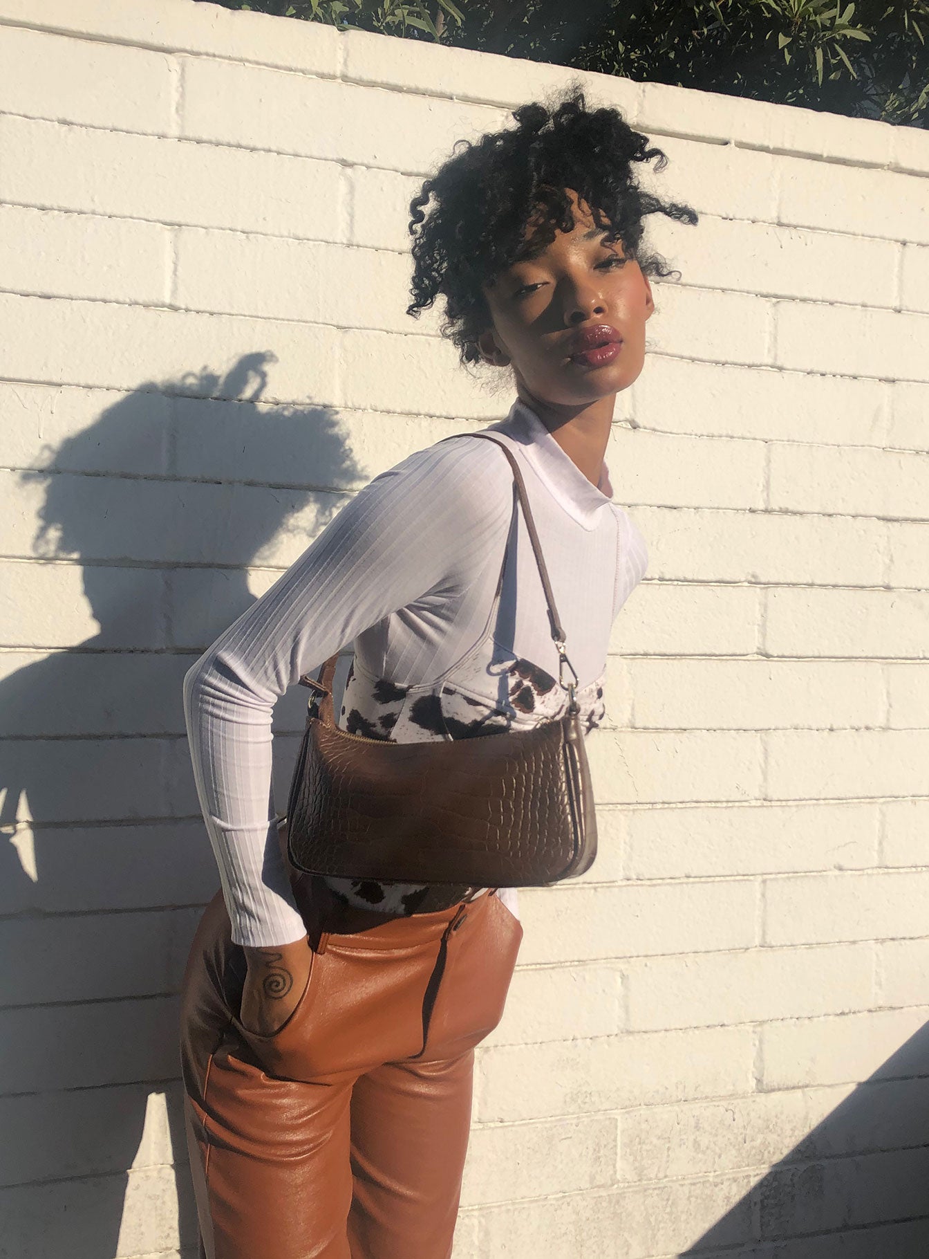 Peta & Jain Piper Bag Chocolate Croc - Image 7