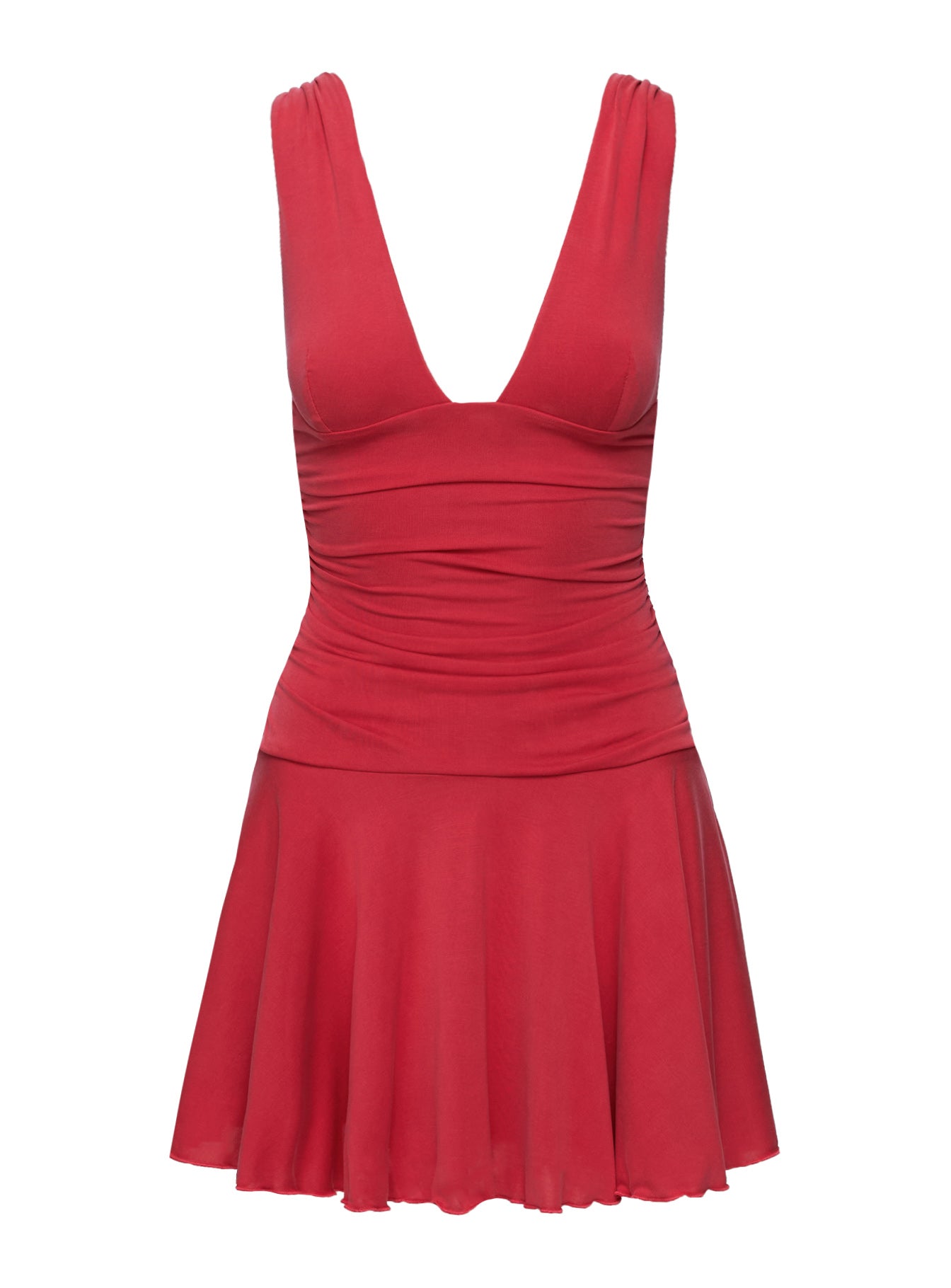 Poseur Plunge Mini Dress Red Petite - Image 5