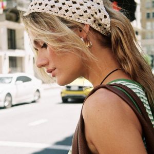 Purley Crochet Hair Scarf White